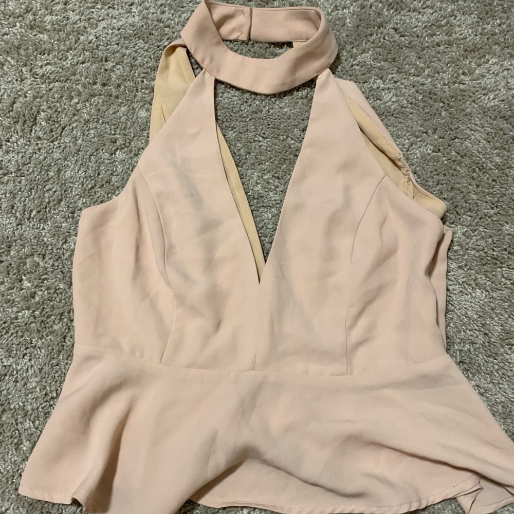 Light pink peplum top